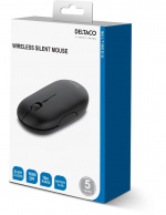 DELTACO Wireless office silent mouse, flat shape design, USB receiver
