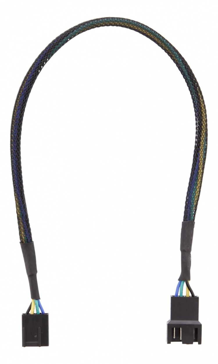 DELTACO förlängningskabel för 4-pins fläktar 0,3m, svart