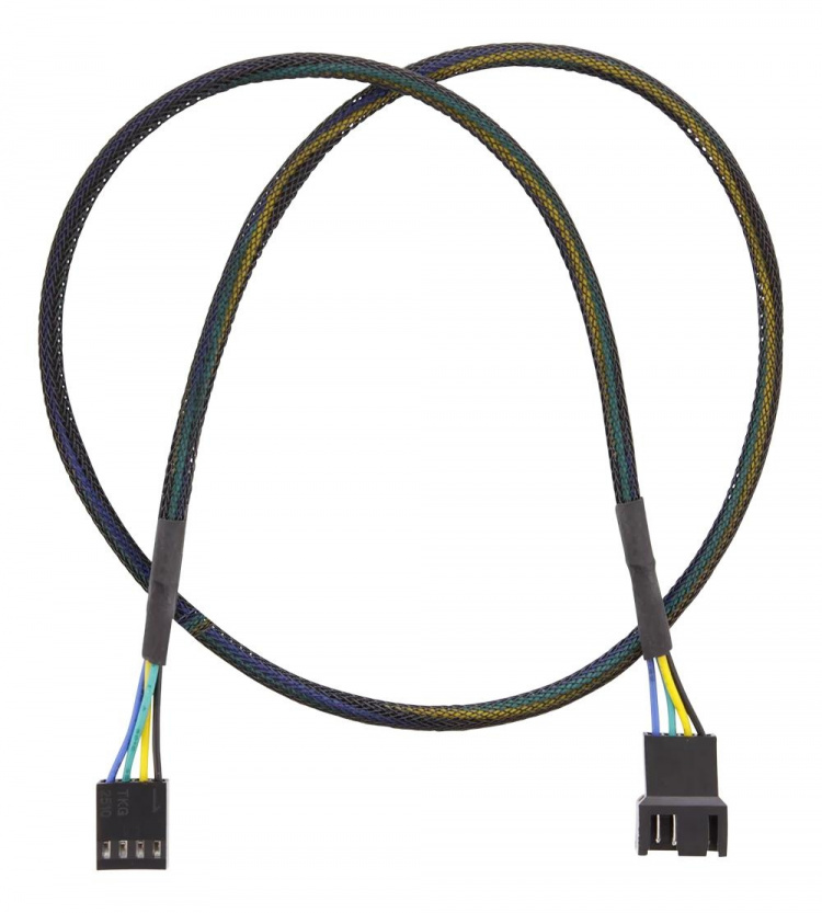 DELTACO förlängningskabel för 4-pins fläktar 0,6m, svart