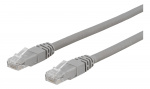 DELTACO U/UTP Cat6 patch cable, 0,5m, 250MHz, LSZH, gray