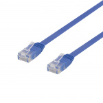 DELTACO U/UTP Cat6 patch cable, flat, 10m, 250MHz, blue