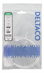 DELTACO Ultra Slim U/UTP Cat.6 patch cable, OD:2.6mm, 1m, white