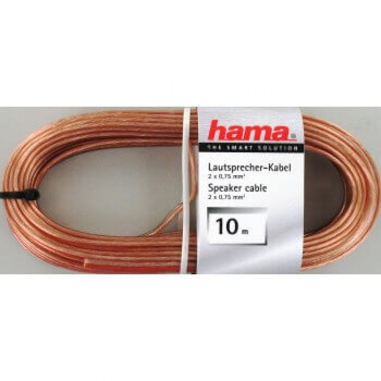 Hama peaker Cable 2 x 0.75 mm ², 10 m, transparent
