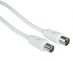 Hama Antenna Cable, Coax Plug - Co ax Socket, 7.5 m, 75 dB, white