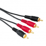Hama Kabel 2xRCA-2xRCA Guld Svart 10m