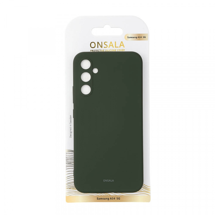 Onsala Phone Case Silicone Olive Green - Samsung Galaxy A34 5G