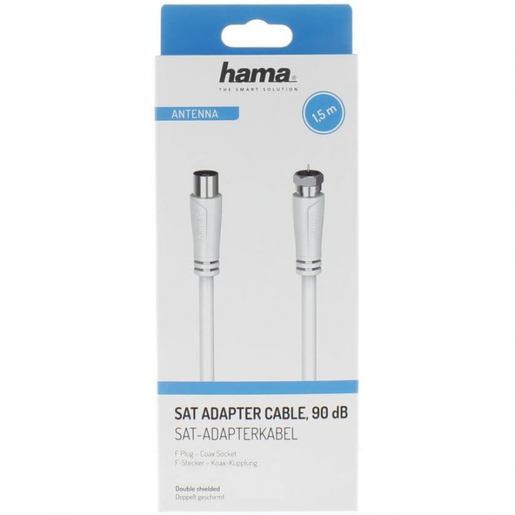 Hama Cable Antenna 90dB F-Plug-Coax Female White 1.5m