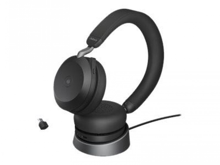Jabra Office Trådlösa Hörlurar med Laddställ, Jabra Evolve2 75 Link380c Ms Stereo Black Jabra Office Trådlösa Hörlurar med Laddställ, Jabra Evolve2 75 Link380c Ms Stereo Black