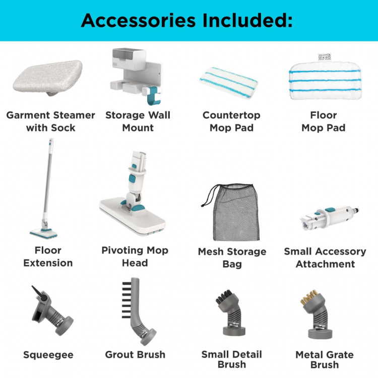 Black & Decker Ångmopp 1500W Steamsystem 8st Tillbehör Black & Decker Ångmopp 1500W Steamsystem 8st Tillbehör