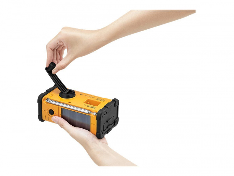 Sangean MMR88 Vevradio med ficklampa, solceller, USB, Gul/Svart  Sangean MMR88 Vevradio med ficklampa, solceller, USB, Gul/Svart