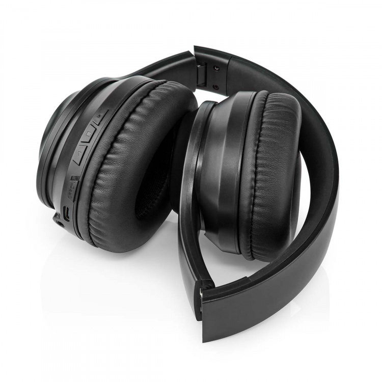Nedis Wireless Over-Ear Headphones | Battery play time: 16 hrs | Built-in microphone | Press Control | Voice control support | Volume control | Travel case included | Black