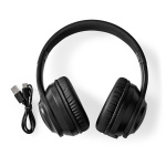 Nedis Wireless Over-Ear Headphones | Battery play time: 16 hrs | Built-in microphone | Press Control | Voice control support | Volume control | Travel case included | Black