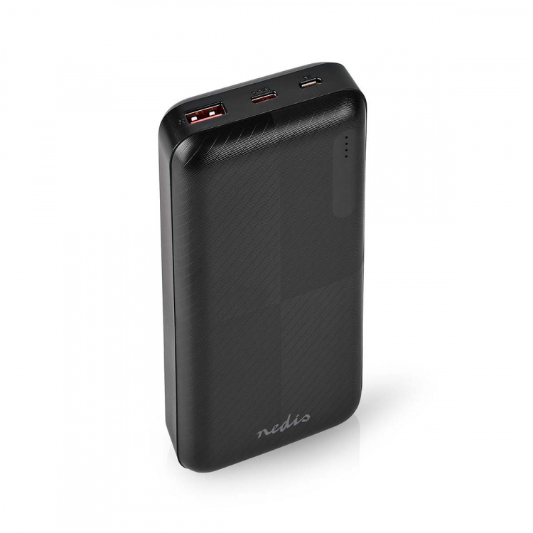 Nedis Powerbank | 20000 mAh | 1.5 / 2.0 / 3.0 A | Number of outputs: 2 | Output connection: 1x USB-A / 1x USB-C™ | Input connection: 1x Micro USB / 1x USB-C™ | PD2.0 18W | Lithium-Polymer