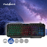Nedis Wired Gaming Keyboard | USB Type-A | Membrane Keys | LED | QWERTY | ND Layout | USB Powered | Power cable length: 1.30 m | Multimedia Nedis Wired Gaming Keyboard | USB Type-A | Membrane Keys | LED | QWERTY | ND Layout | USB Powered | Power cable length: 1.30 m | Multimedia