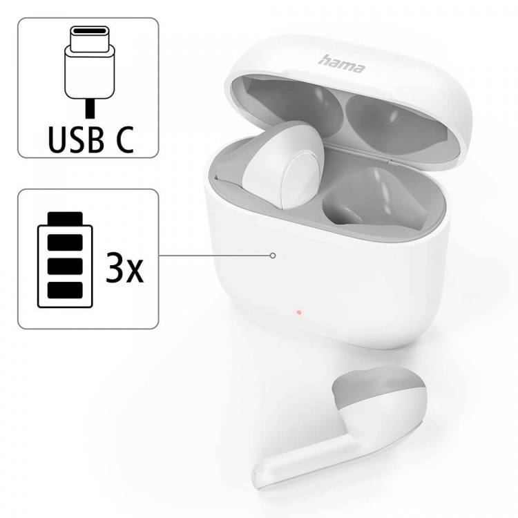 Hama Headphones Freedom In-Ear TWS White