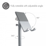 Desire2 Adjustable Stand Smartphone and Tablet Silver
