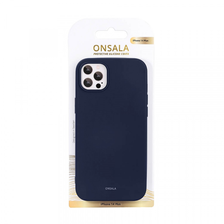 Onsala Phone Case Silicone Dark Blue - iPhone 14 Plus