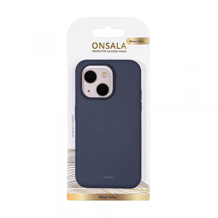 Onsala Phone Case Silicone Dark Blue - iPhone 14 Pro