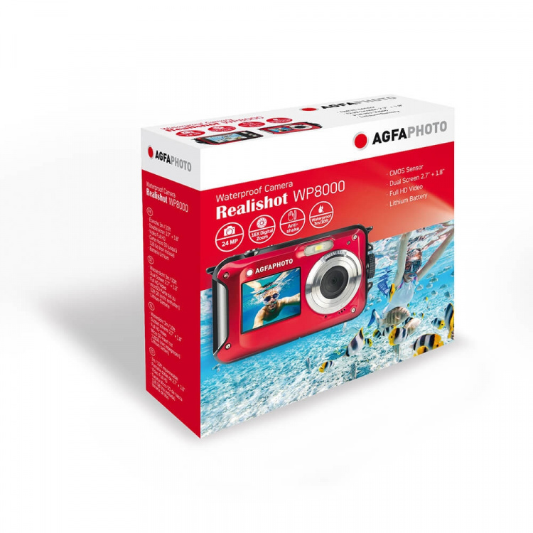 Agfa Digital Camera WP8000 CMOS WP 24MP Red Full HD Agfa Digital Camera WP8000 CMOS WP 24MP Red Full HD