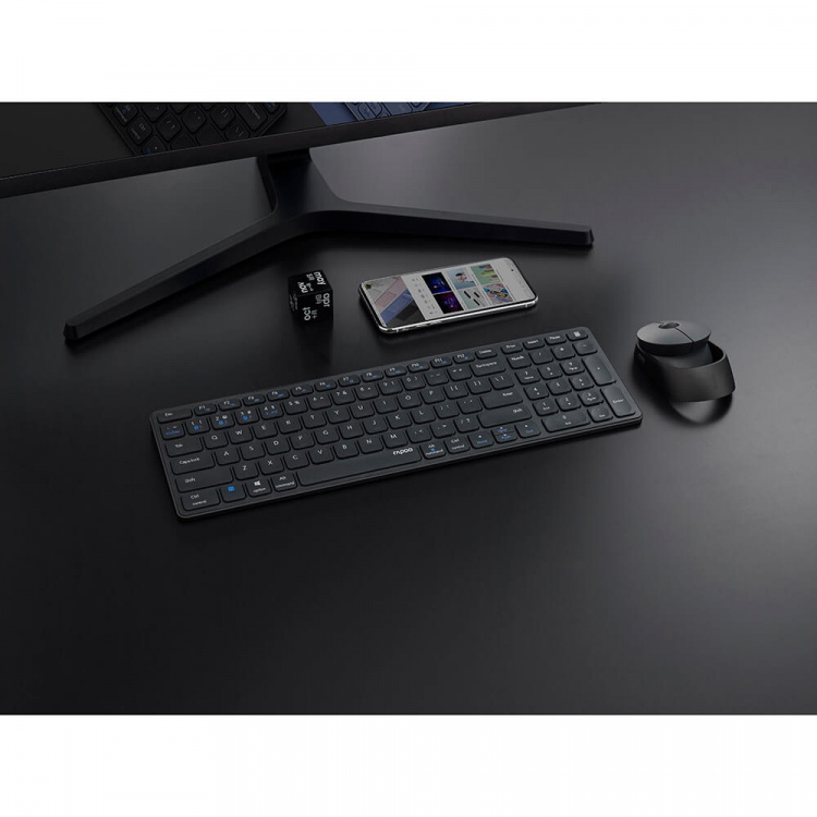 Rapoo Keyboard/Mice Set 9750M Multi-Mode Wireless Dark Grey Rapoo Keyboard/Mice Set 9750M Multi-Mode Wireless Dark Grey