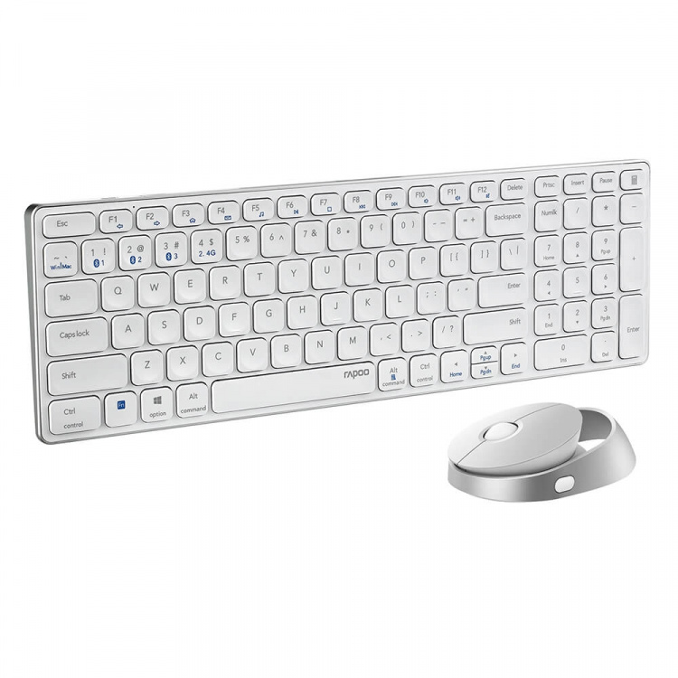 Rapoo Keyboard/Mice Set 9750M Multi-Mode Wireless White Rapoo Keyboard/Mice Set 9750M Multi-Mode Wireless White