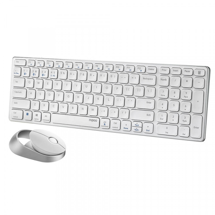 Rapoo Keyboard/Mice Set 9750M Multi-Mode Wireless White Rapoo Keyboard/Mice Set 9750M Multi-Mode Wireless White