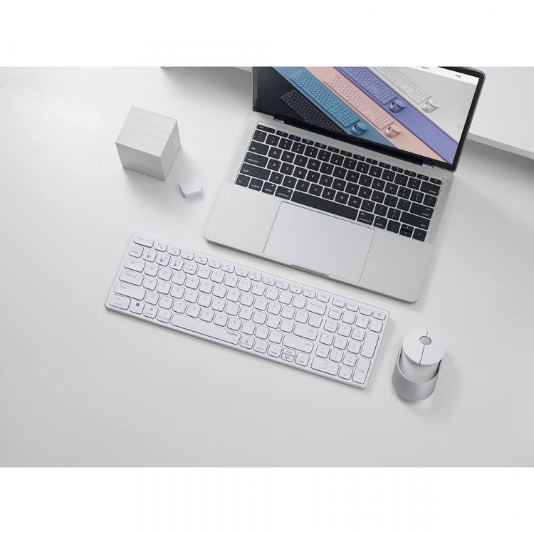 Rapoo Keyboard/Mice Set 9750M Multi-Mode Wireless White Rapoo Keyboard/Mice Set 9750M Multi-Mode Wireless White