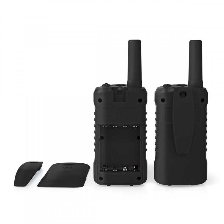 Nedis Walkie-Talkie Set | 2 Handsets | Up to 6 km | Frequency channels: 8 | PTT / VOX | up to 3 Hours | Headphone output | 2 Headsets | Black