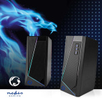 Nedis Gaming Speaker | Speaker channels: 2.0 | USB Powered | 3.5 mm Male | 18 W | LED | Volume control