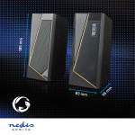 Nedis Gaming Speaker | Speaker channels: 2.0 | USB Powered | 3.5 mm Male | 18 W | LED | Volume control