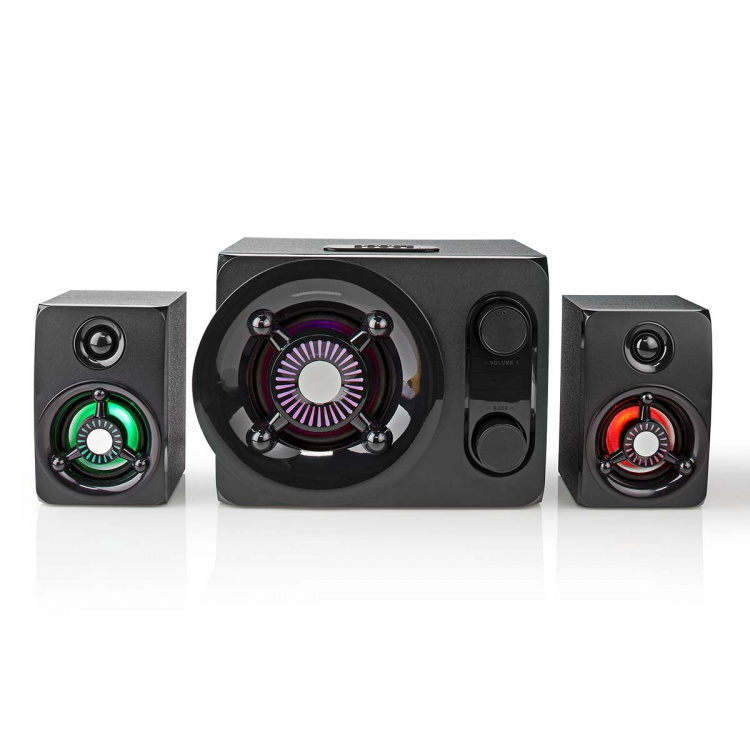 Nedis Gaming Speaker | Speaker channels: 2.1 | Mains Powered | 3.5 mm Male | 75 W | LED | Volume control