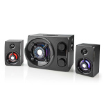 Nedis Gaming Speaker | Speaker channels: 2.1 | Mains Powered | 3.5 mm Male | 75 W | LED | Volume control