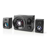 Nedis Gaming Speaker | Speaker channels: 2.1 | Mains Powered | 3.5 mm Male | 75 W | LED | Volume control