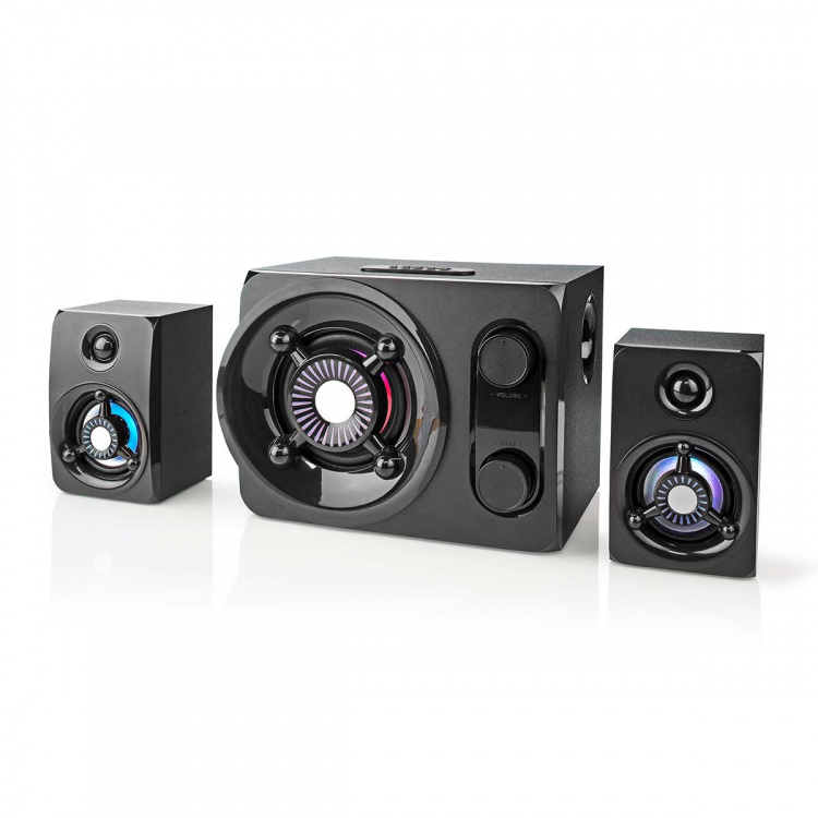 Nedis Gaming Speaker | Speaker channels: 2.1 | Mains Powered | 3.5 mm Male | 75 W | LED | Volume control