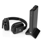 Nedis Wireless TV Headphones | Wi-Fi | Over-Ear | Battery play time: 8 hrs | 25 m | Digital Audio | Charging dock | Black