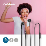 Nedis Wired Earphones | 3.5 mm | Cable length: 1.20 m | Built-in microphone | Volume control | Black Nedis Wired Earphones | 3.5 mm | Cable length: 1.20 m | Built-in microphone | Volume control | Black