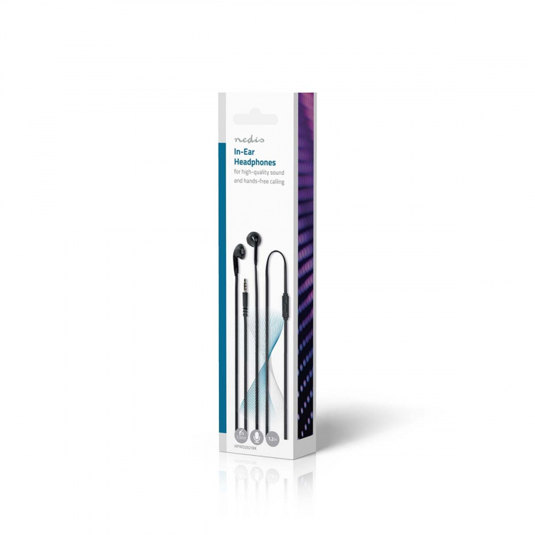 Nedis Wired Earphones | 3.5 mm | Cable length: 1.20 m | Built-in microphone | Volume control | Black Nedis Wired Earphones | 3.5 mm | Cable length: 1.20 m | Built-in microphone | Volume control | Black