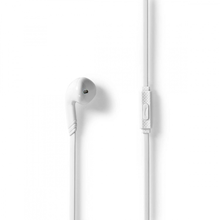 Nedis Wired Earphones | 3.5 mm | Cable length: 1.20 m | Built-in microphone | Volume control | White