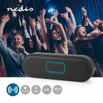 Nedis Bluetooth® Speaker | Battery play time: 12 hrs | Handheld Design | 16 W | Stereo | Built-in microphone | IPX6 | Linkable | Black