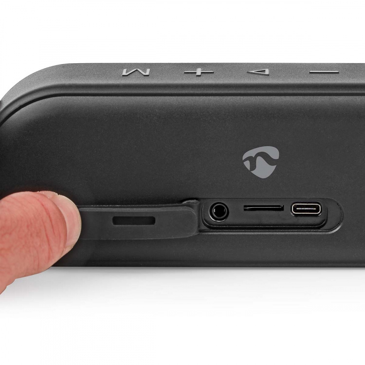Nedis Bluetooth® Speaker | Battery play time: 12 hrs | Handheld Design | 16 W | Stereo | Built-in microphone | IPX6 | Linkable | Black