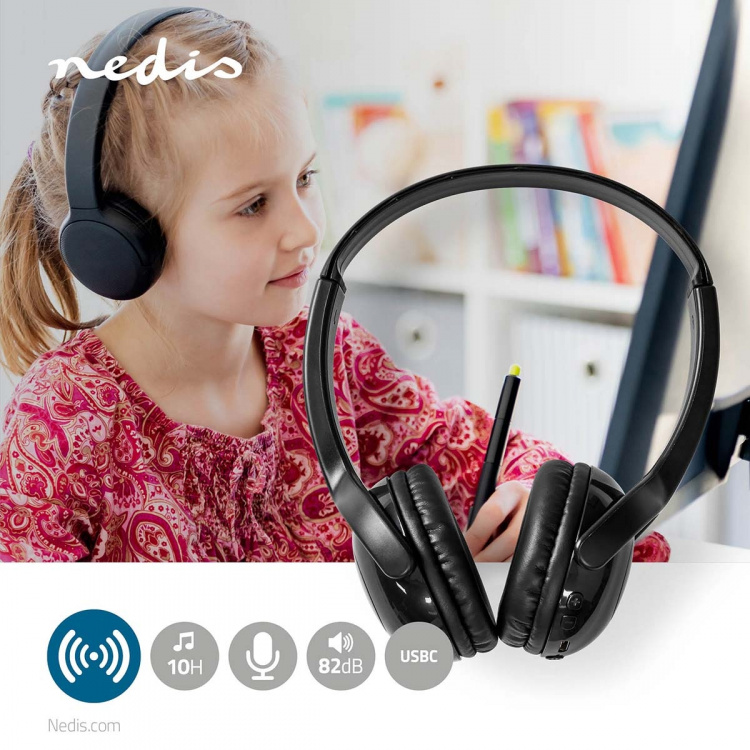 Nedis Wireless On-Ear Headphones | Battery play time: 8 hrs | Built-in microphone | Press Control | Voice control support | Volume control Nedis Wireless On-Ear Headphones | Battery play time: 8 hrs | Built-in microphone | Press Control | Voice control support | Volume control