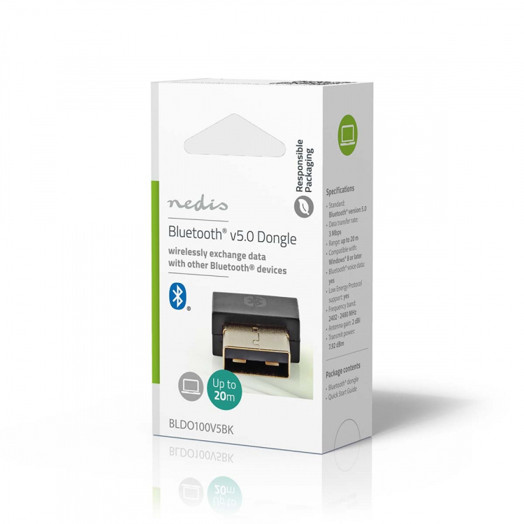 Nedis Bluetooth® Dongle | 5.1 | Bluetooth / USB | 20 m Nedis Bluetooth® Dongle | 5.1 | Bluetooth / USB | 20 m