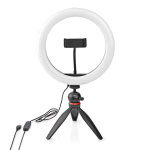 Nedis Light Stand | Ring light 10 inch | 120 LED\'s | Tripod | 2 kg | 20 cm | Black