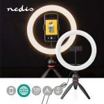 Nedis Light Stand | Ring light 10 inch | 120 LED\'s | Tripod | 2 kg | 20 cm | Black