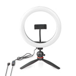 Nedis Light Stand | Ring light 10 inch | 120 LED\'s | Tripod | 2 kg | 20 cm | Black