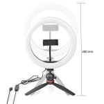 Nedis Light Stand | Ring light 10 inch | 120 LED\'s | Tripod | 2 kg | 20 cm | Black