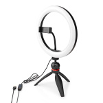 Nedis Light Stand | Ring light 10 inch | 120 LED\'s | Tripod | 2 kg | 20 cm | Black