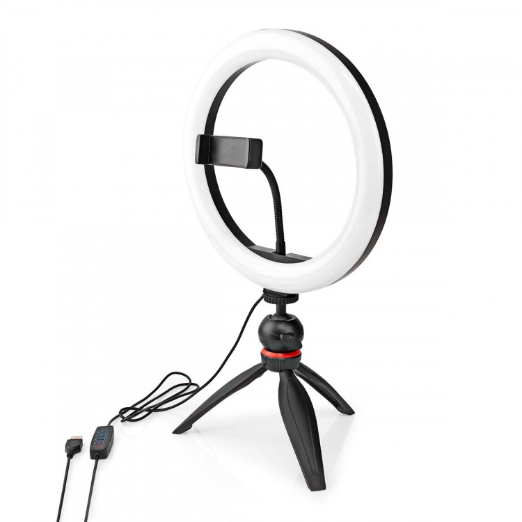Nedis Light Stand | Ring light 10 inch | 120 LED\'s | Tripod | 2 kg | 20 cm | Black Nedis Light Stand | Ring light 10 inch | 120 LED\'s | Tripod | 2 kg | 20 cm | Black