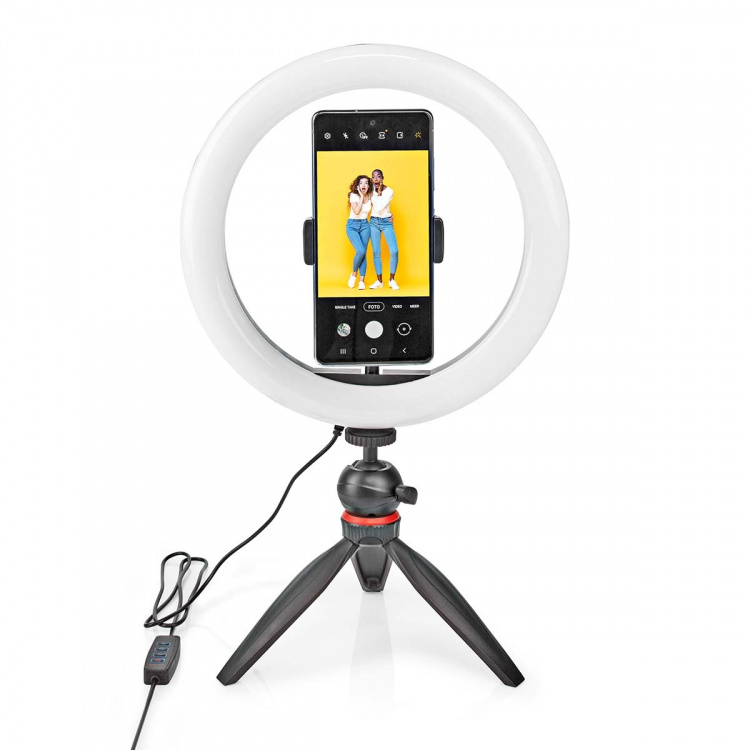 Nedis Light Stand | Ring light 10 inch | 120 LED\'s | Tripod | 2 kg | 20 cm | Black Nedis Light Stand | Ring light 10 inch | 120 LED\'s | Tripod | 2 kg | 20 cm | Black