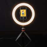Nedis Light Stand | Ring light 10 inch | 120 LED\'s | Tripod | 2 kg | 20 cm | Black
